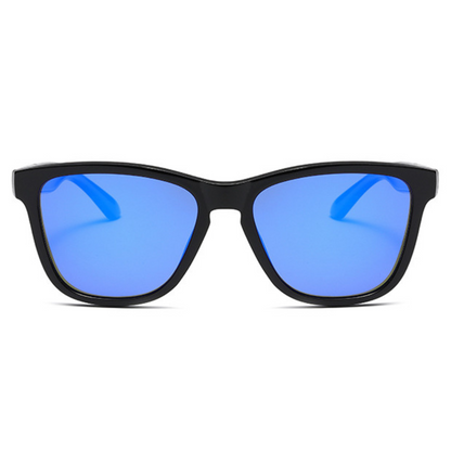 Eyedigo Blue MirroredReflective X BlackTrendy Wayfarer stylish sunglasses- E09-0048 4-front