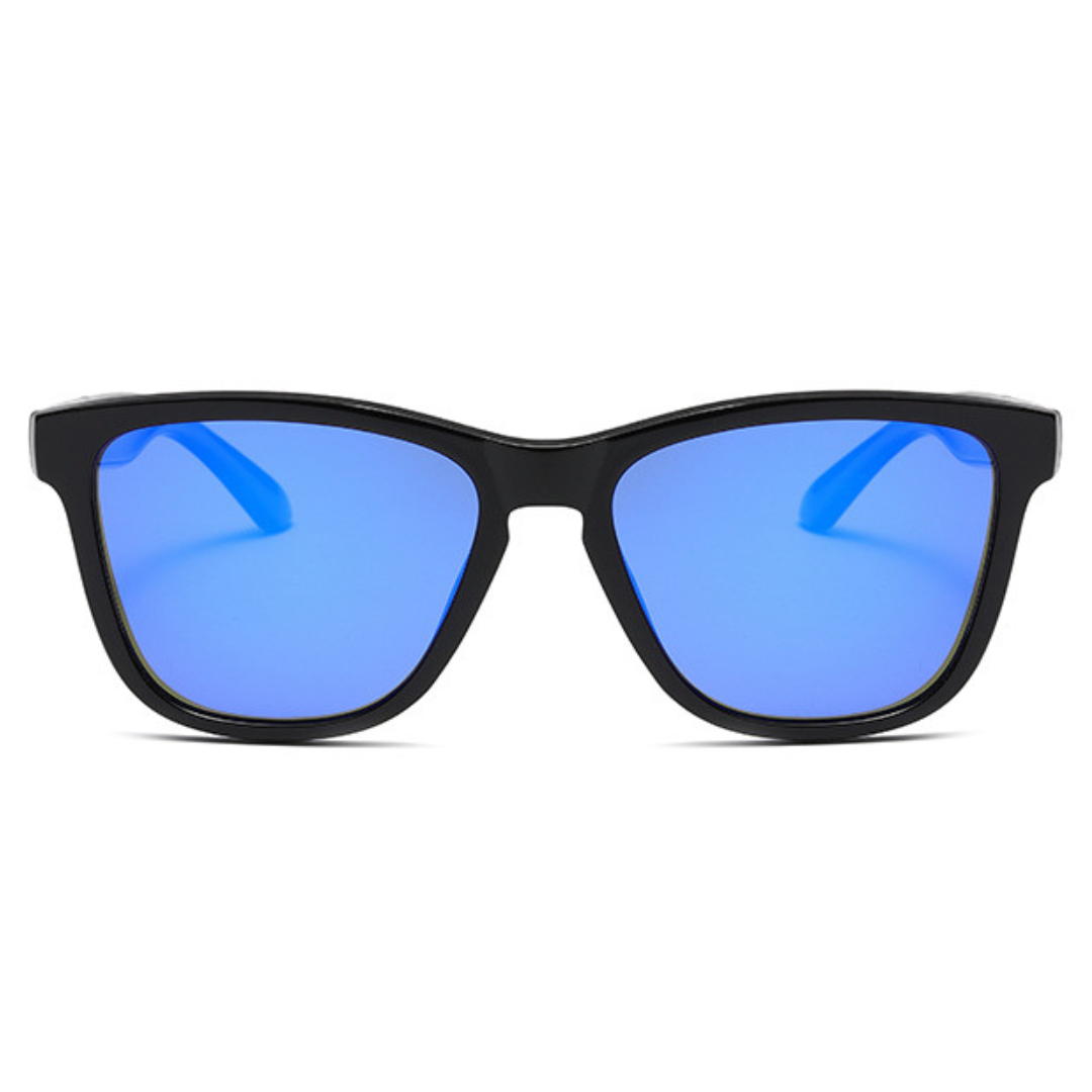 Eyedigo Blue MirroredReflective X BlackTrendy Wayfarer stylish Power Sunglasses - E09-0048 4-front