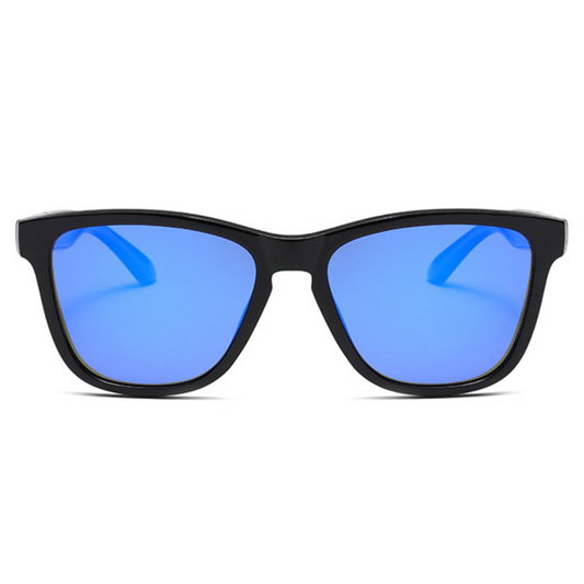 Eyedigo Blue MirroredReflective X BlackTrendy Wayfarer stylish Power Sunglasses - E09-0048 4-front