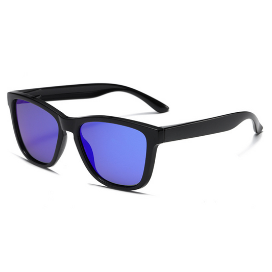 Eyedigo Blue MirroredReflective X BlackTrendy Wayfarer stylish sunglasses- E09-0048 4-front