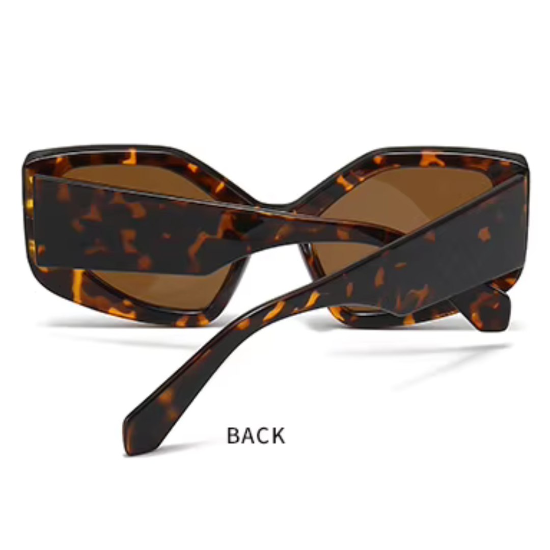 EyedigoBrown X HawksbillLeopardOversized geometric sunglasses-Oversize- E09-0034 5-front