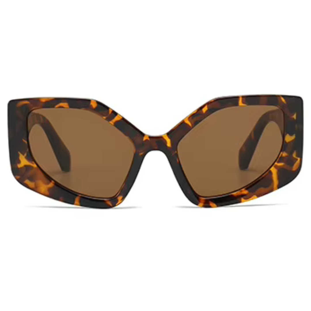 EyedigoBrown X HawksbillLeopardOversized geometric sunglasses-Oversize- E09-0034 5-side