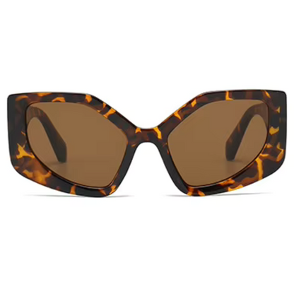 EyedigoBrown X HawksbillLeopardOversized geometric sunglasses-Oversize- E09-0034 5-side
