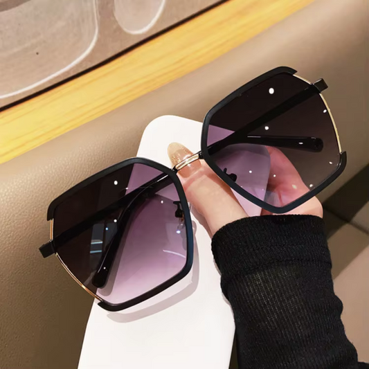EyedigoGradient Black X BlackChic Oversized Power Sunglasses - E09-0037 2