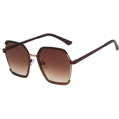 EyedigoGradient Brown X BrownChic Oversized Power Sunglasses - E09-0037 3-side