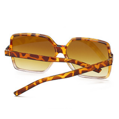 EyedigoGradient Brown X LeopardElegant Oversized Square sunglasses - E09-0038 4-side