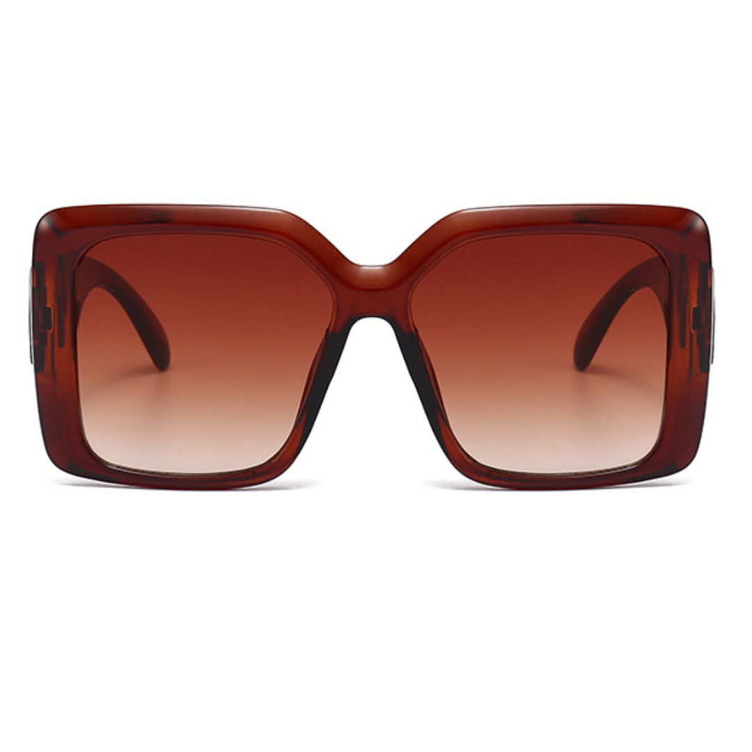 Eyedigo Gradient Brown X Tea (Tortoise)Oversized square sunglasses-Oversize - E09-0031 2-front