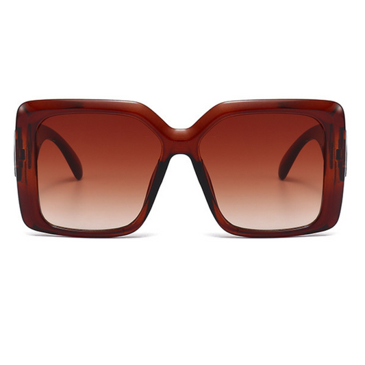 Eyedigo Gradient Brown X Tea (Tortoise)Oversized square sunglasses-Oversize - E09-0031 2-front