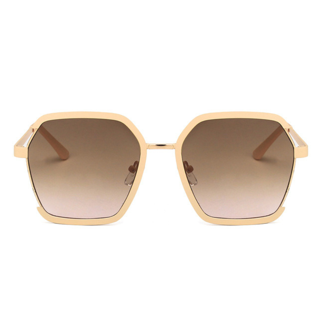 EyedigoGradient Brown X NudePinkChic Oversized sunglasses- E09-0037 1-side