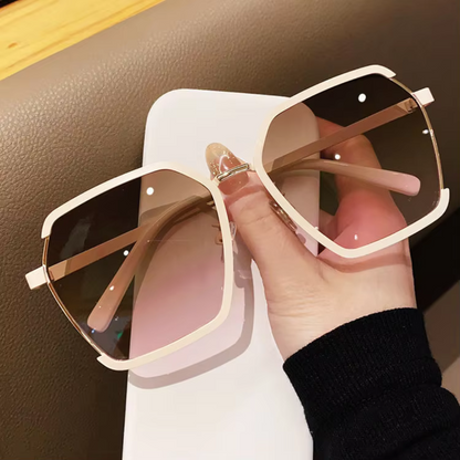 EyedigoGradient Brown X NudePinkChic Oversized sunglasses- E09-0037 1