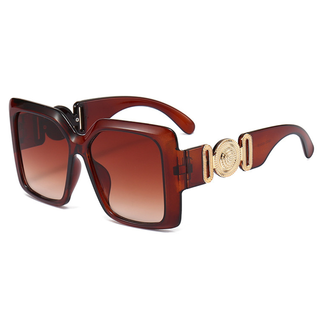 Eyedigo Gradient Brown X Tea (Tortoise)Oversized square sunglasses-Oversize - E09-0031 2-front