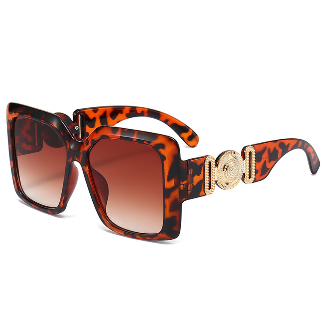 Eyedigo Gradient Brown X Tea (Tortoise)Oversized square sunglasses-Oversize - E09-0031 7-side