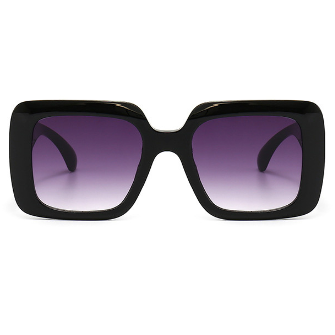 Eyedigo Gradient Grey X BlackOversized square Power Sunglasses -Oversize - E09-0029 8-front