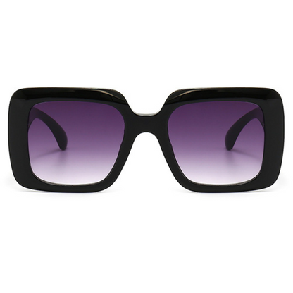 Eyedigo Gradient Grey X BlackOversized square Power Sunglasses -Oversize - E09-0029 8-front