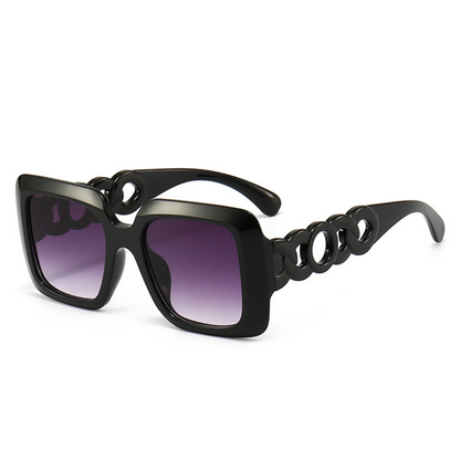 Eyedigo Gradient Grey X BlackOversized square sunglasses-Oversize - E09-0029 8-front
