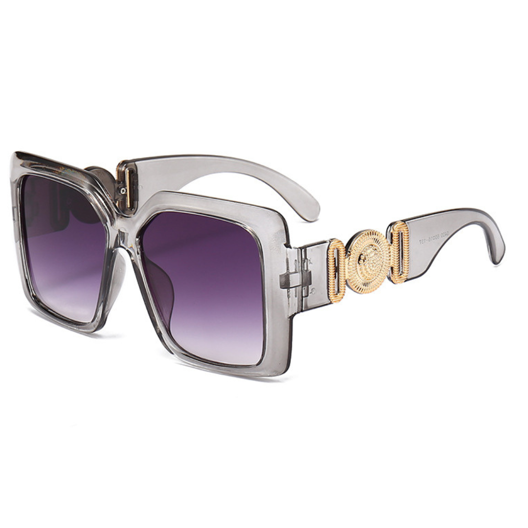 Eyedigo Gradient Grey X GreyOversized square sunglasses-Oversize - E09-0031 6-side