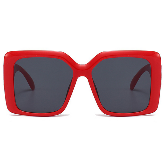 Eyedigo Gradient Grey X RedOversized square sunglasses-Oversize - E09-0031 5-side