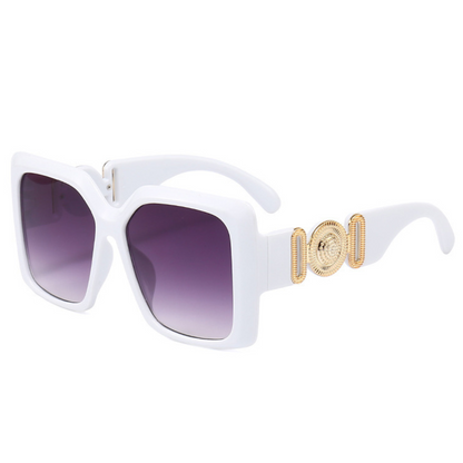 Eyedigo Gradient Grey X WhiteOversized square sunglasses-Oversize - E09-0031 3-side