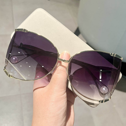 EyedigoGradient Purple X Metal goldenDramatic Geometric Butterfly sunglasses- E09-0039 1-front