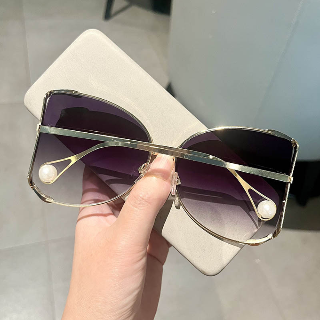 EyedigoGradient Purple X Metal goldenDramatic Geometric Butterfly sunglasses- E09-0039 1-front