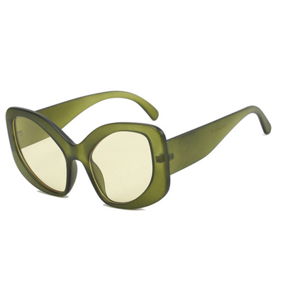 EyedigoGreen X GreenOversized geometric sunglasses-Oversize- E09-0034 2-front