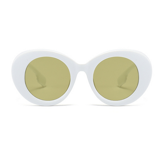 EyedigoGreen X WhiteOversized round sunglasses-Oversize - E09-0028 4-side