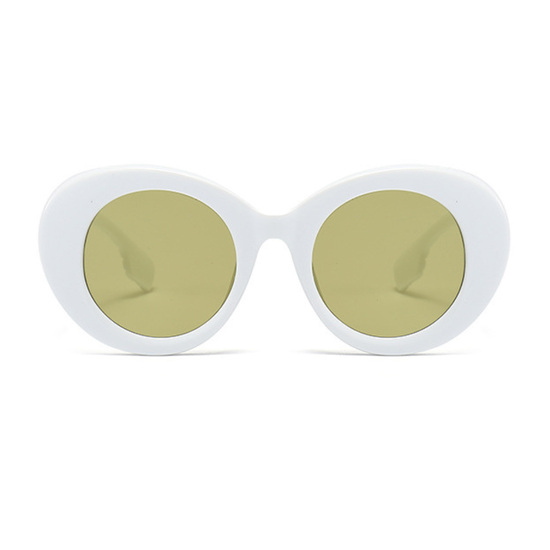 EyedigoGreen X WhiteOversized round sunglasses-Oversize - E09-0028 4-side