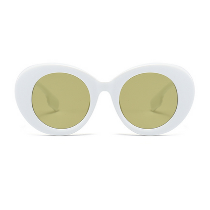 EyedigoGreen X WhiteOversized round sunglasses-Oversize - E09-0028 4-side