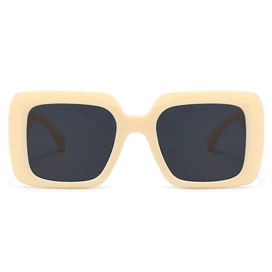 Eyedigo Grey X BeigeOversized square sunglasses-Oversize - E09-0029 6-front