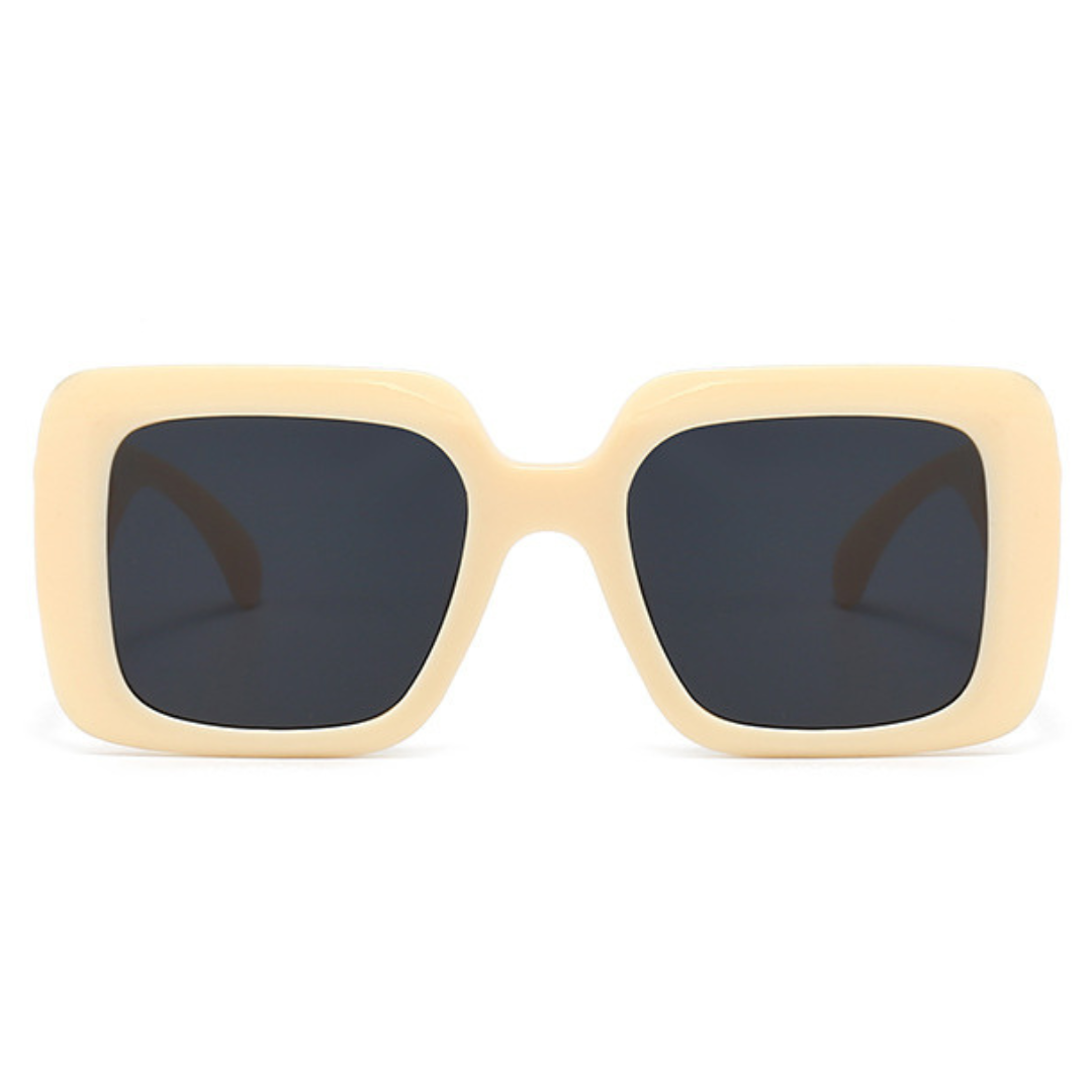 Eyedigo Grey X BeigeOversized square Power Sunglasses -Oversize - E09-0029 6-front