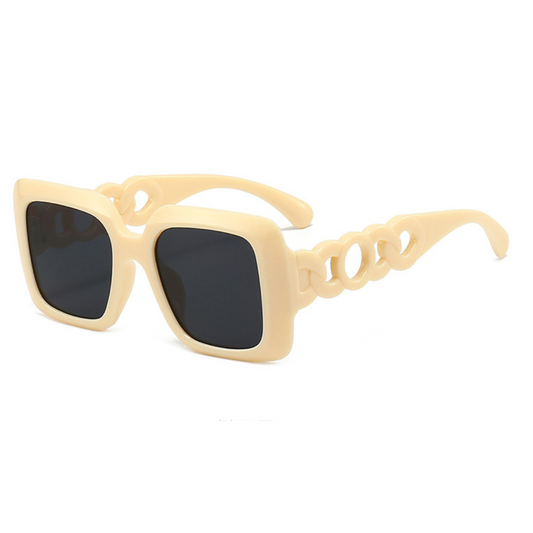 Eyedigo Grey X BeigeOversized square sunglasses-Oversize - E09-0029 6-front