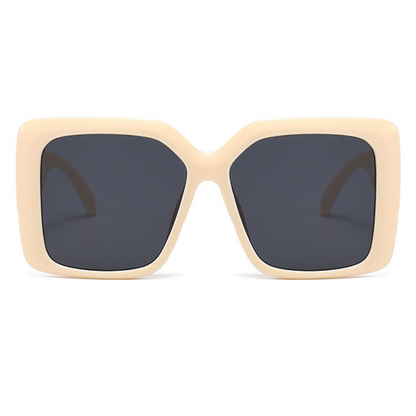 Eyedigo Grey X BeigeOversized square sunglasses-Oversize - E09-0031 8-side