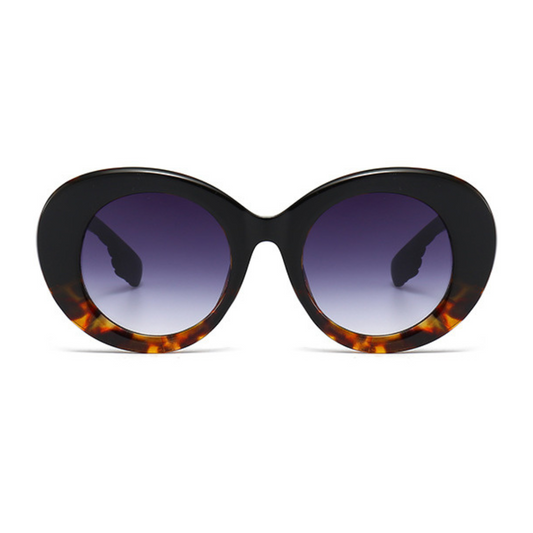 EyedigoGrey X Black HawksbillOversized round sunglasses-Oversize - E09-0028 3-side