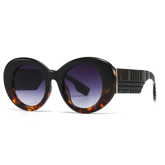 EyedigoGrey X Black HawksbillOversized round Power Sunglasses -Oversize - E09-0028 3-side