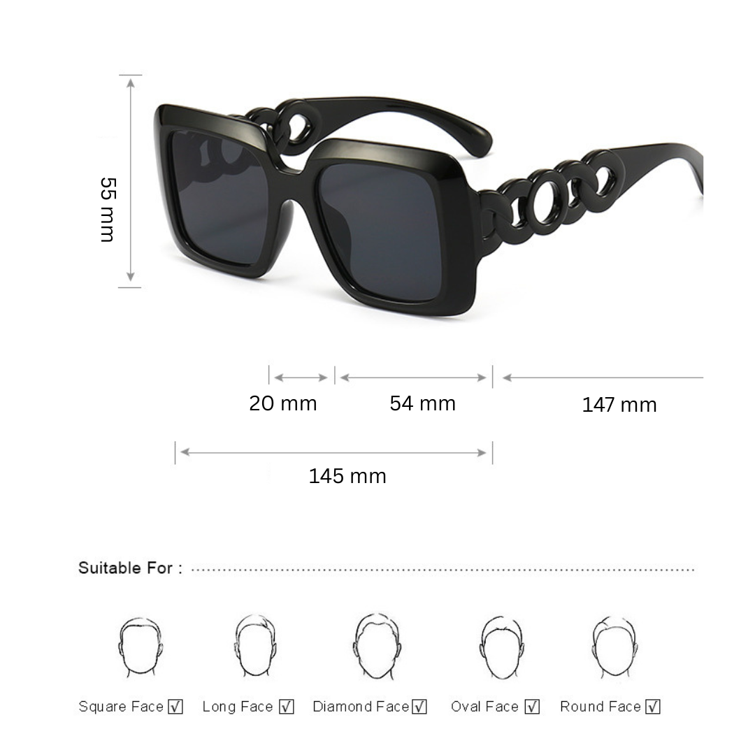 EyedigoGrey X WhiteOversized square sunglasses-Oversize - E09-0029 5-side