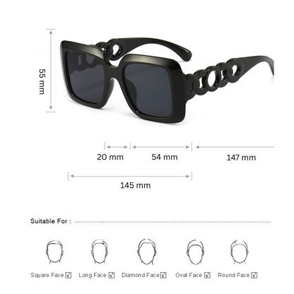 EyedigoPink X BlackOversized square sunglasses-Oversize - E09-0029 4-side
