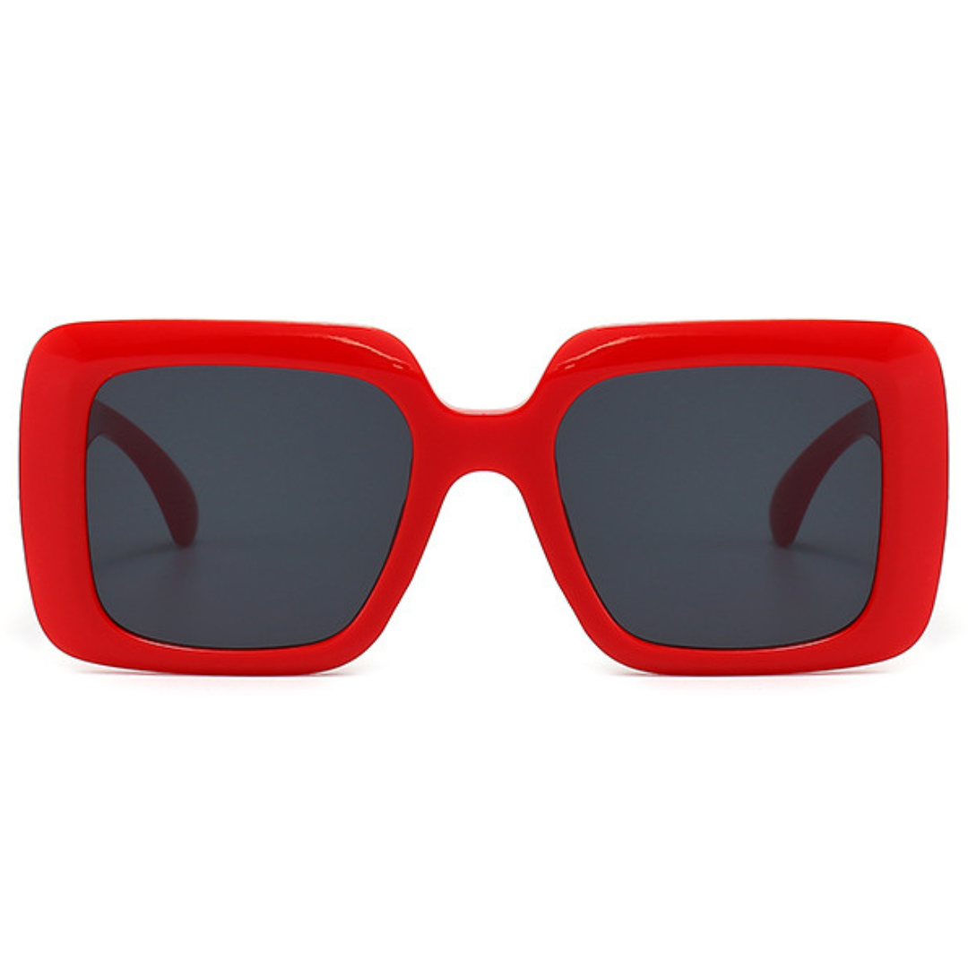 EyedigoGrey X RedOversized square sunglasses-Oversize - E09-0029 2-front