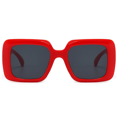 EyedigoGrey X RedOversized square sunglasses-Oversize - E09-0029 2-front