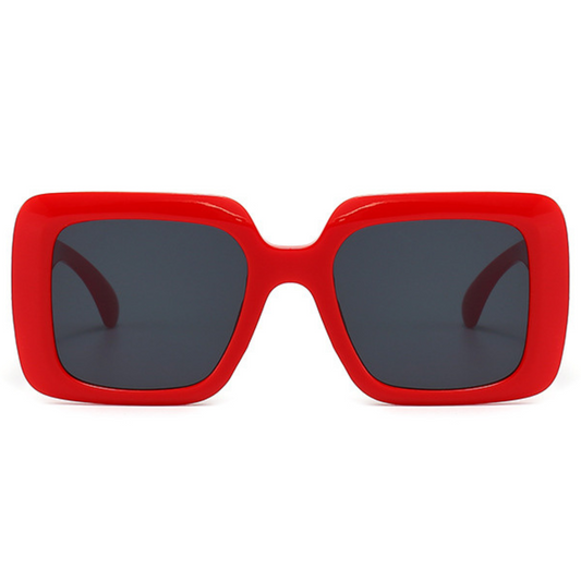 EyedigoGrey X RedOversized square sunglasses-Oversize - E09-0029 2-front