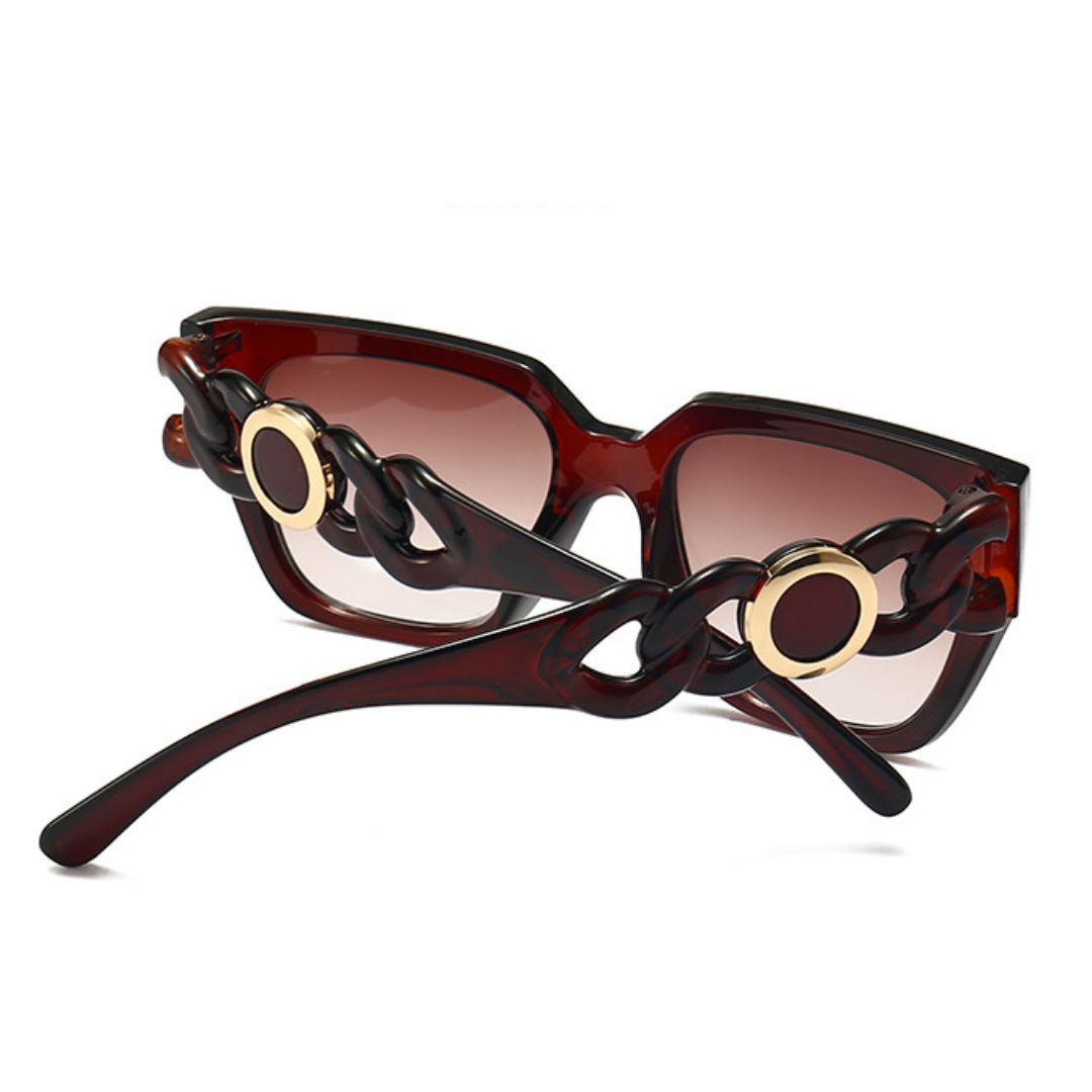 EyedigoLight Brown X BrownOversized square sunglasses-Oversize - E09-0027 4-fornt