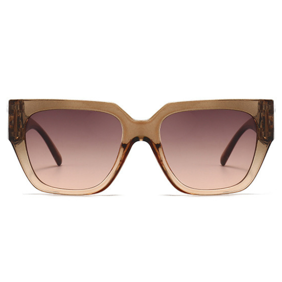 EyedigoLight Brown X Light BrownOversized square sunglasses-Oversize - E09-0027 3-side