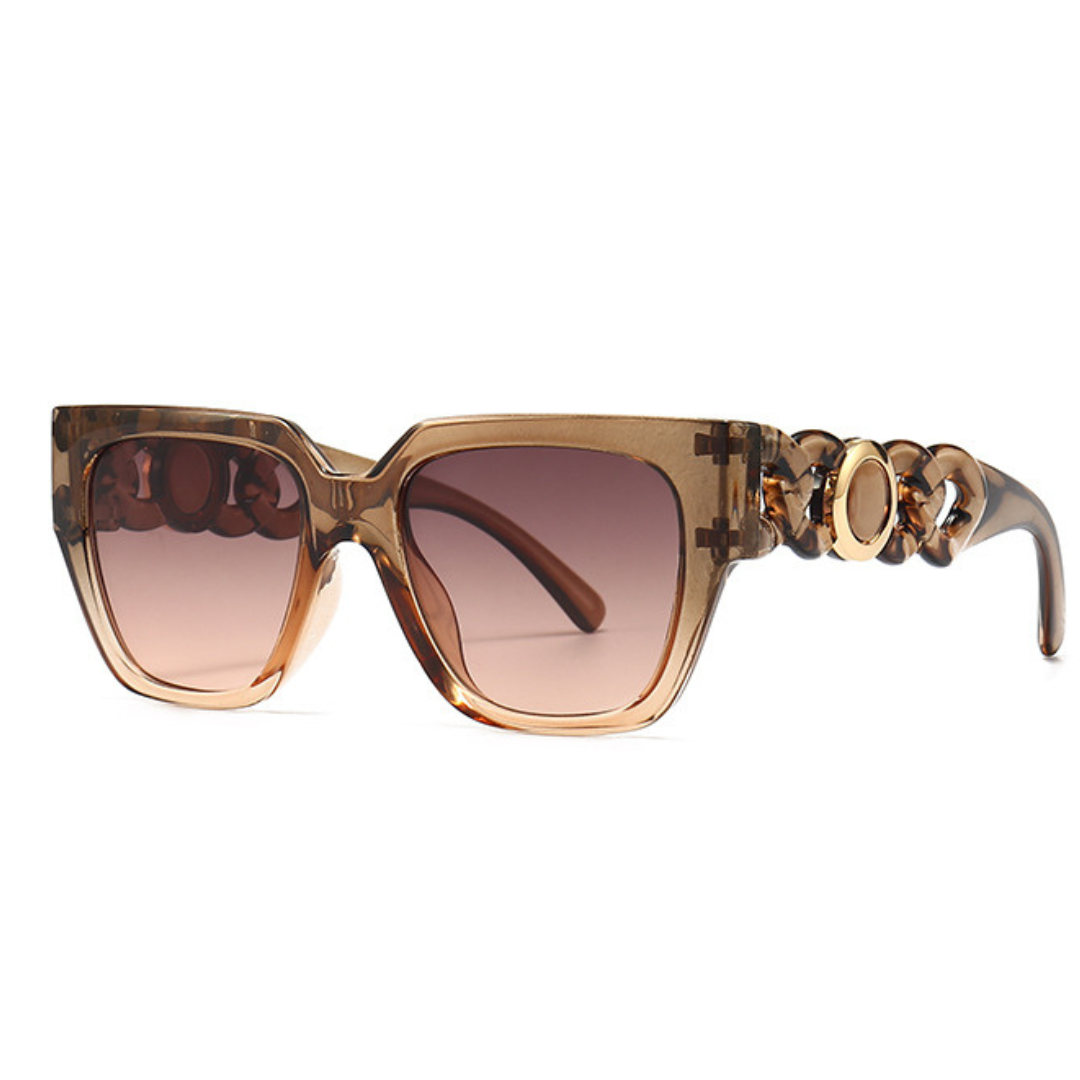 EyedigoLight Brown X Light BrownOversized square sunglasses-Oversize - E09-0027 3-side