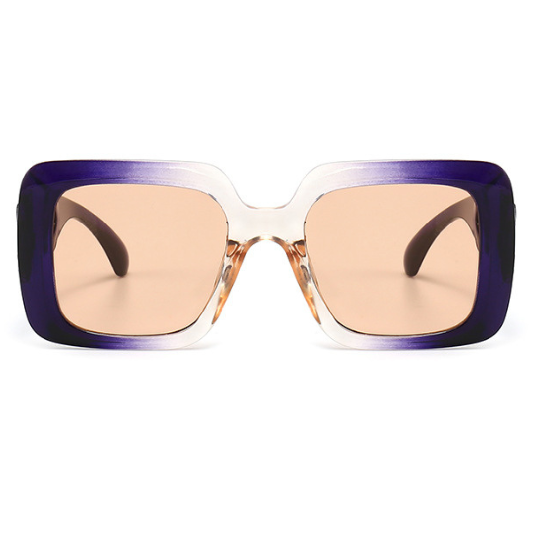 Eyedigo Light Brown X PurpleOversized square sunglasses-Oversize - E09-0029 9-front