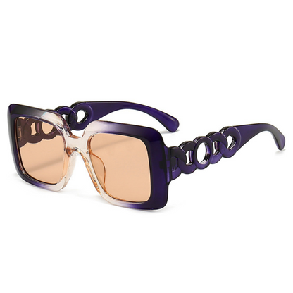 Eyedigo Light Brown X PurpleOversized square sunglasses-Oversize - E09-0029 9-front