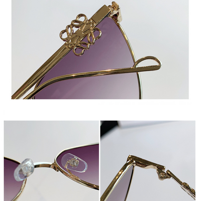EyedigoLight Purple X Metal GoldenElegant Cat-Eye sunglasses - E09-0040 3-front