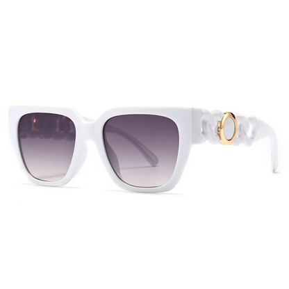 EyedigoLight Purple X WhiteOversized round sunglasses-Oversize - E09-0027 6-model-side