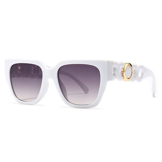 EyedigoLight Purple X WhiteOversized round Power Sunglasses -Oversize - E09-0027 6-model-side