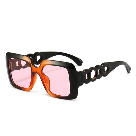 Eyedigo Pink X BlackOversized square sunglasses-Oversize - E09-0029 4-front