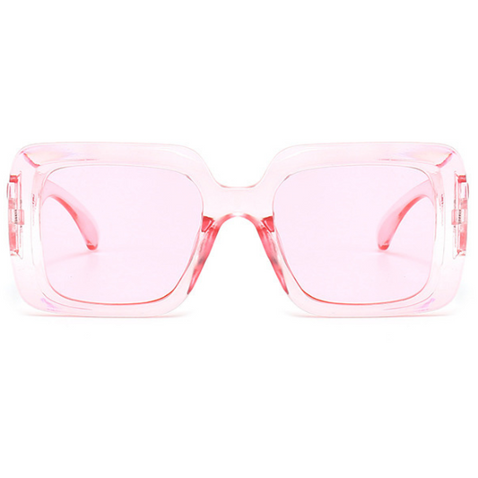 Eyedigo Pink X Transparent PinkOversized square sunglasses-Oversize - E09-0029 7-front