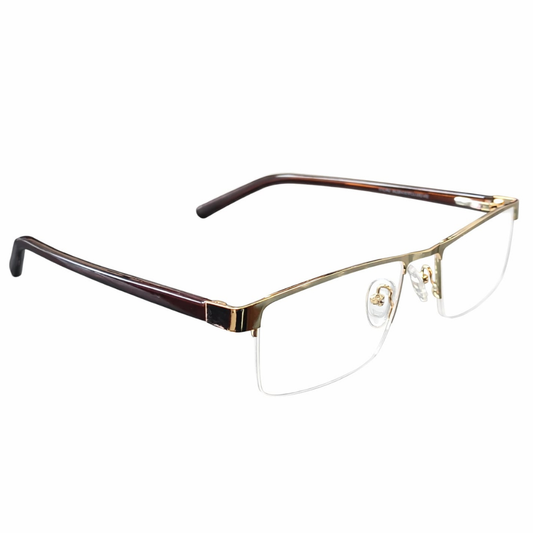 Golden Half Frame rectangle Frame for Unisex E05-0033-1